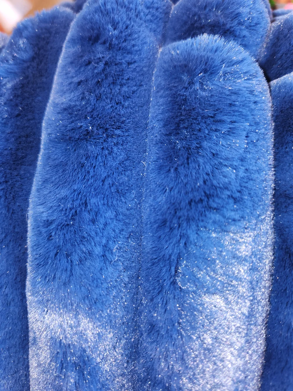 NWT Minky Couture Monster Size Blanket Deep Royal Blue Plush Ribbed Throw 60X72
